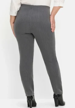 Schmale Hose mit Schlupfbund, in melierter Optik