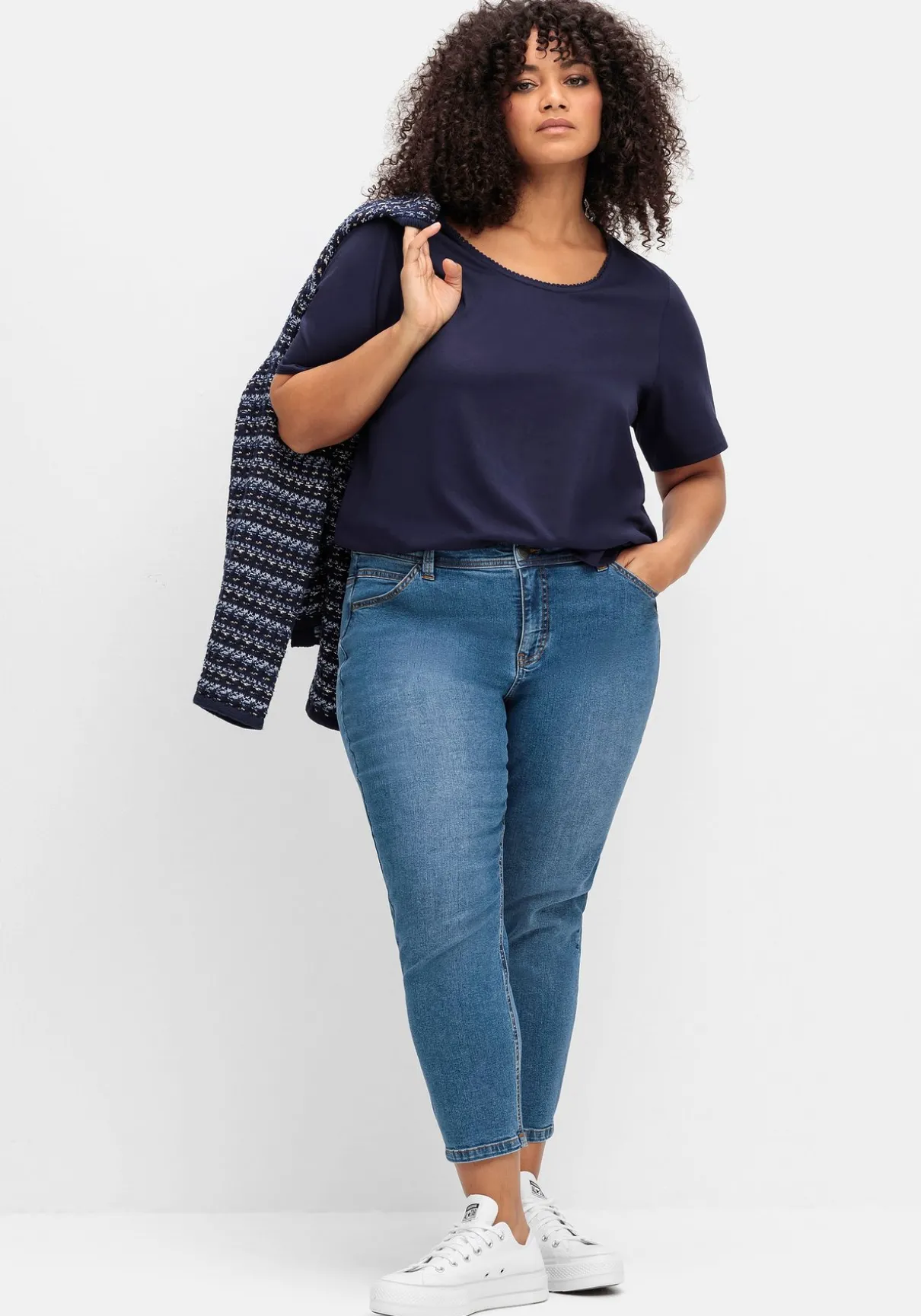 Schmale 7/8-Jeans im Curvy-Schnitt SUSANNE