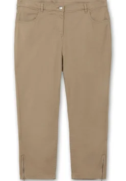 Schmale 7/8-Jeans mit Dehnbund und Zipper am Saum