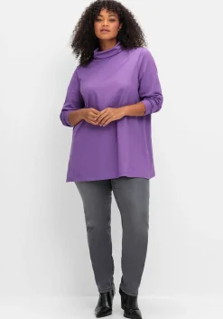 Schmale Jeans mit elastischen Kontrast-Einsätzen