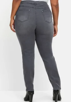 Schmale Jeans mit elastischen Kontrast-Einsätzen