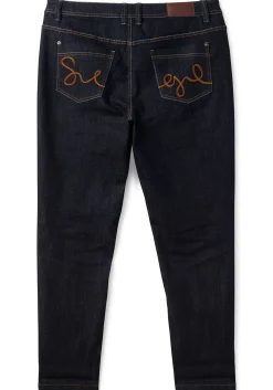 Schmale Jeans mit Kontrastnähten