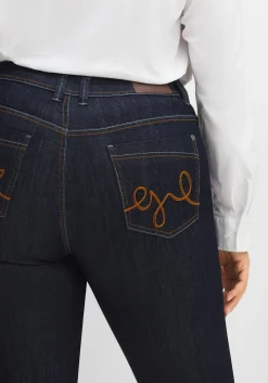 Schmale Jeans mit Kontrastnähten