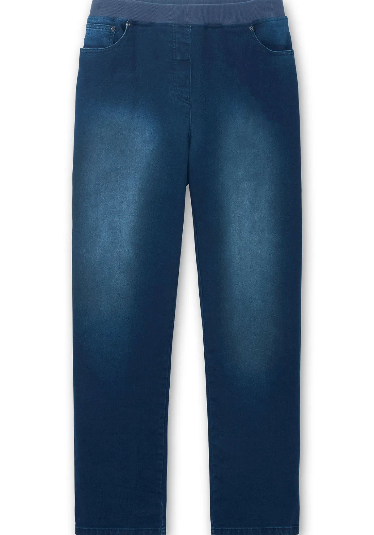 Schmale Jeans mit Rippstrick-Dehnbund