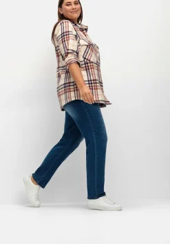 Schmale Jeans mit Rippstrick-Dehnbund