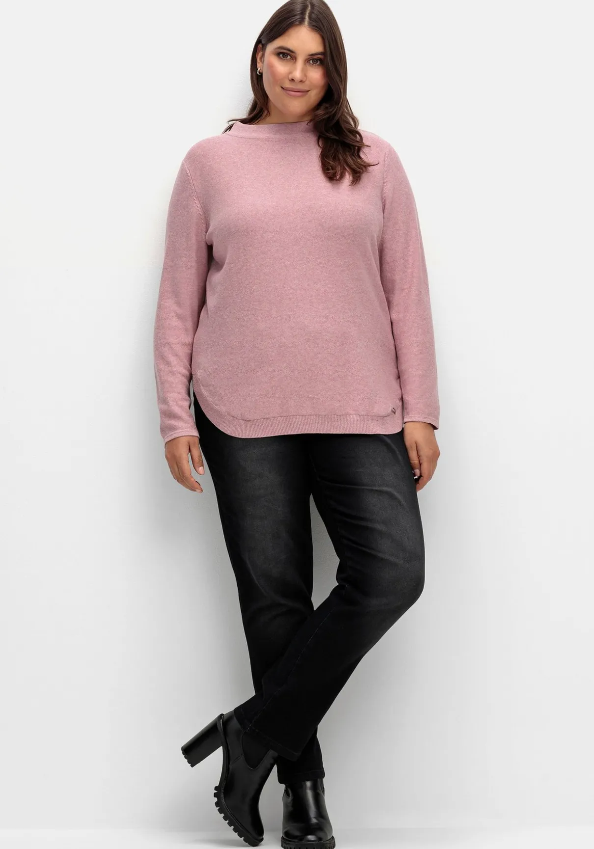 Schmale Jeans mit Rippstrick-Dehnbund