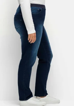Schmale Jeans mit Rippstrick-Dehnbund