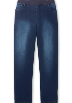 Schmale Jeans mit Rippstrick-Dehnbund