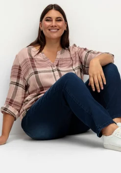 Schmale Jeans mit Rippstrick-Dehnbund