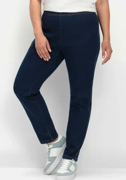 Schmale Jeans mit Stretchbund, ohne Taschen