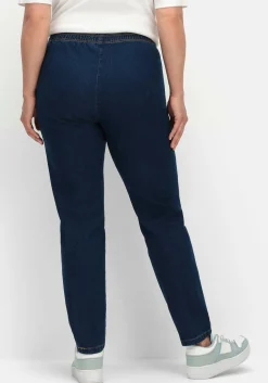 Schmale Jeans mit Stretchbund, ohne Taschen