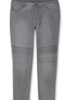 Schmale Jeans mit Ziernieten und Biesen