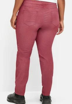 Schmale Jeans mit Ziernieten und Biesen