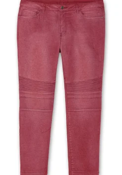 Schmale Jeans mit Ziernieten und Biesen