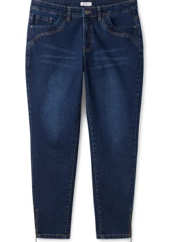 Schmale Jeans mit Zippern am Saumabschluss
