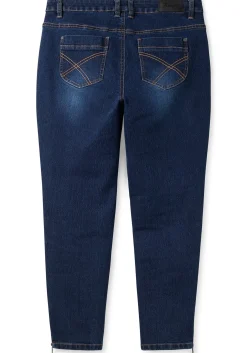 Schmale Jeans mit Zippern am Saumabschluss