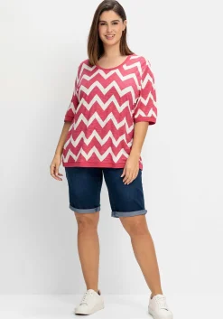 Schmale Jeans-Bermudas, mit Gummibund