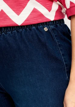 Schmale Jeans-Bermudas, mit Gummibund