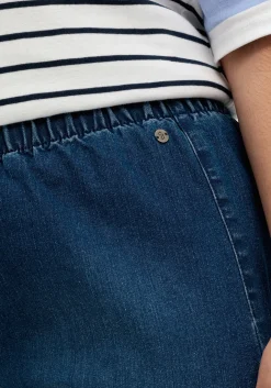 Schmale Jeans-Bermudas, mit Gummibund