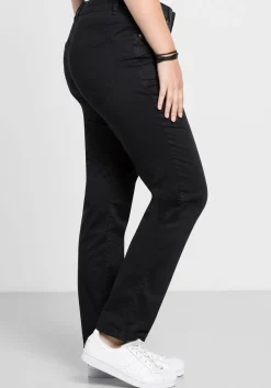 Schmale Stretchhose aus Baumwoll-Twill