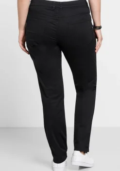 Schmale Stretchhose aus Baumwoll-Twill