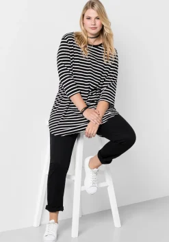 Schmale Stretchhose aus Baumwoll-Twill