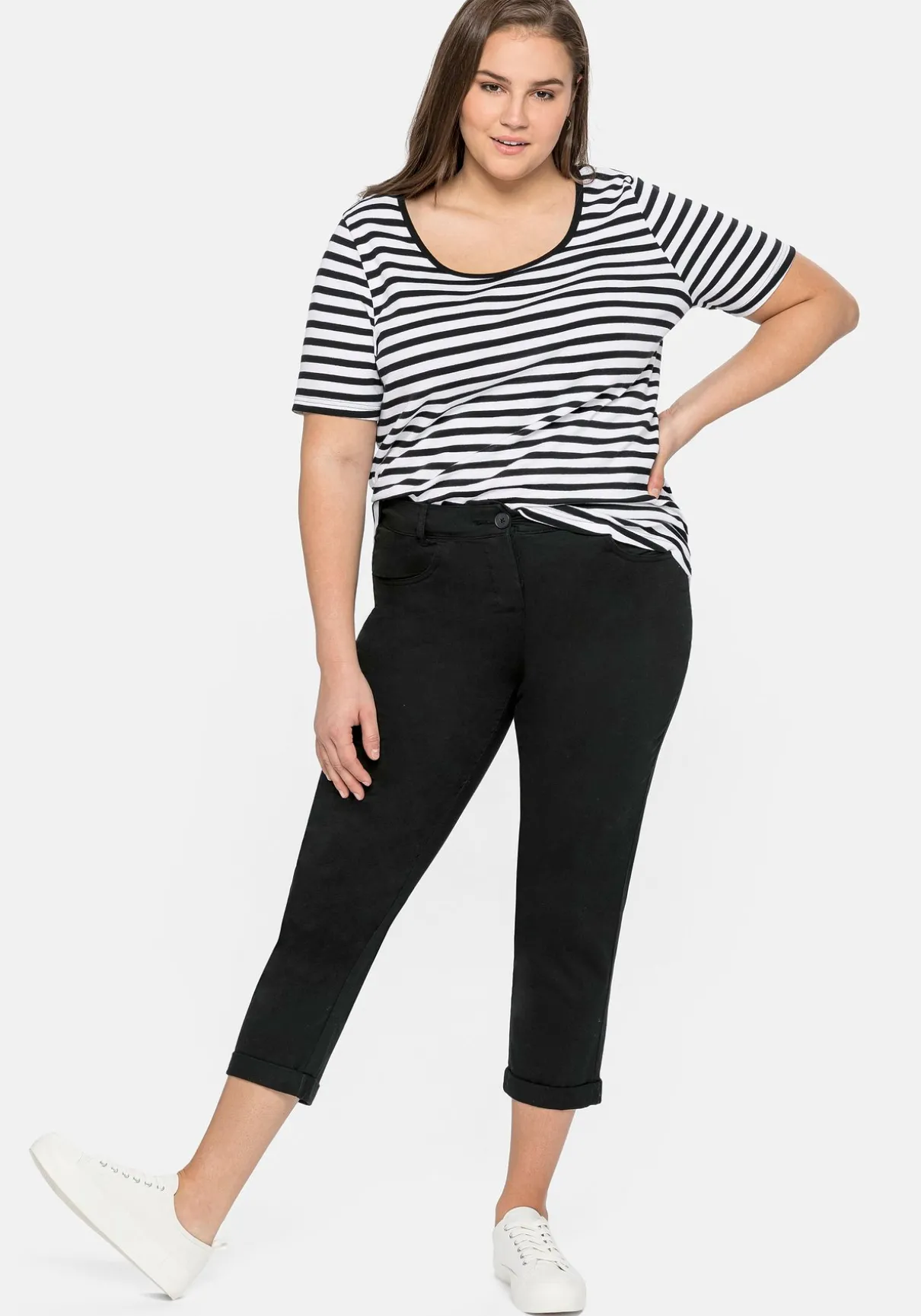 Schmale Stretch-Hose in 7/8-Länge