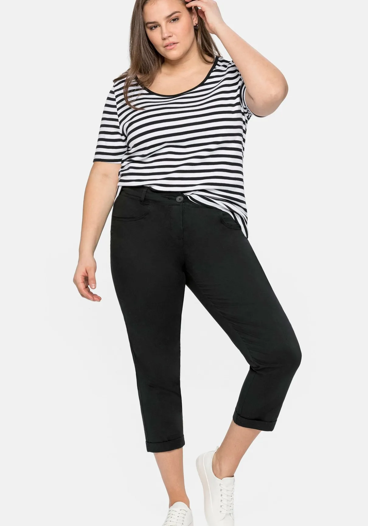 Schmale Stretch-Hose in 7/8-Länge