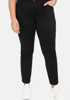 Schmale Stretchhose in Twill-Qualität