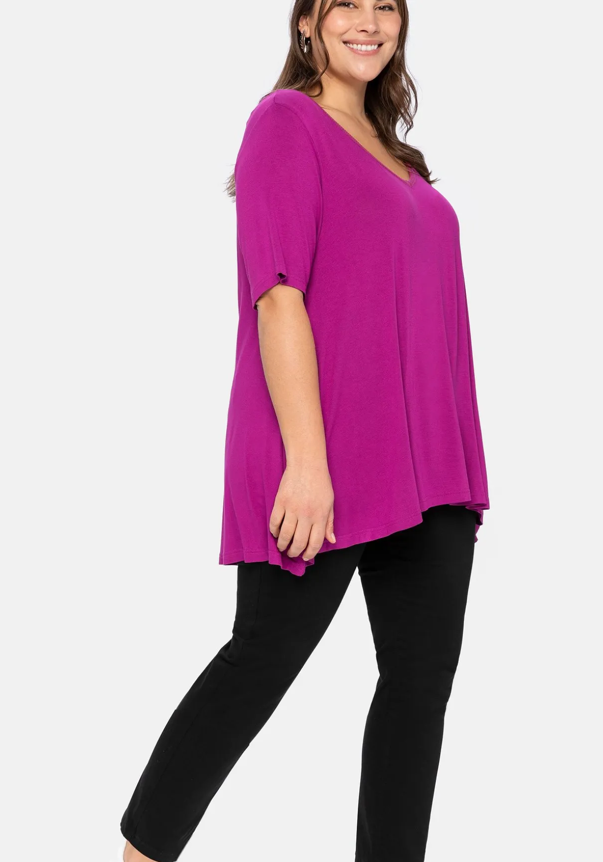 Schmale Stretchhose in Twill-Qualität