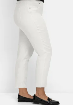 Schmale 7/8-Stretchhose mit elastischem Bund