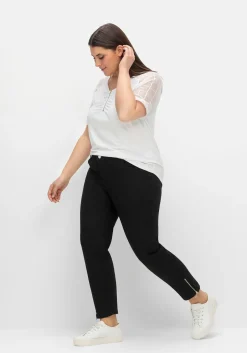 Schmale Superstretch-Jeans mit Glitzer-Details