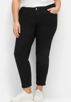 Schmale Superstretch-Jeans mit Glitzer-Details