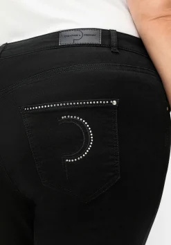 Schmale Superstretch-Jeans mit Glitzer-Details