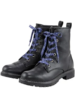 Schnürboots in Crinkle-Optik
