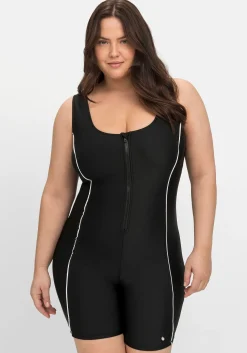 Schwimmanzug mit Reißverschluss und kurzem Bein