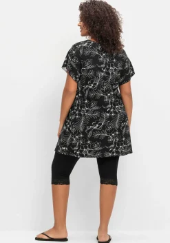 Set aus floralem Jerseyshirt und 3/4-Leggings