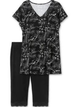 Set aus floralem Jerseyshirt und 3/4-Leggings