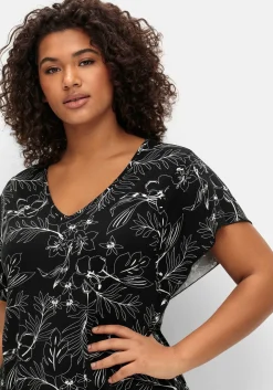 Set aus floralem Jerseyshirt und 3/4-Leggings