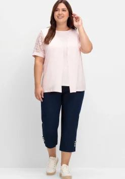 Set aus Spitzenshirt und Weste