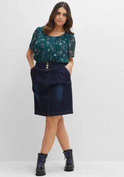 Shirt aus Chiffon mit Alloverdruck und Falten von