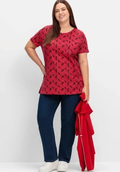 Shirt aus Jersey, mit Alloverdruck