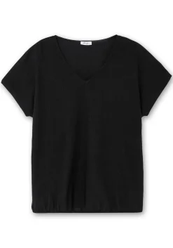 Shirt aus Struktur-Jersey, mit Gummizugsaum