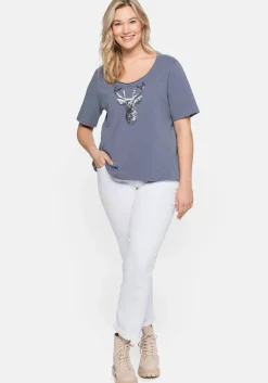 Shirt im Trachtenlook, mit Pailletten