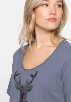 Shirt im Trachtenlook, mit Pailletten