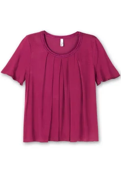 Shirt in A-Linie mit dekorativer Blende, aus Viskose-Jersey