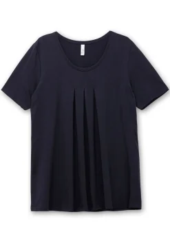 Shirt in A-Linie, mit Kellerfalten am Ausschnitt