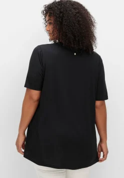 Shirt in A-Linie, mit Kellerfalten am Ausschnitt