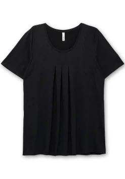 Shirt in A-Linie, mit Kellerfalten am Ausschnitt