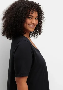 Shirt in A-Linie, mit Kellerfalten am Ausschnitt